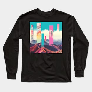 Abstract retro futuristic illustration Long Sleeve T-Shirt